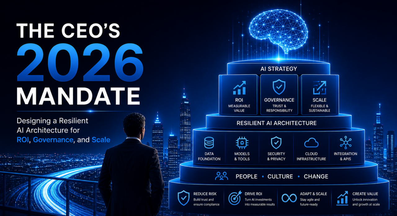 The CEO’s 2026 Mandate: Designing a Resilient AI Architecture for ROI,Governance, and Scale